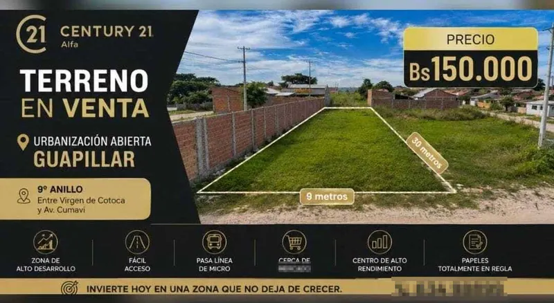 270 m² lot for sale in the Guapillar development, East Zone: foto 1 de 1