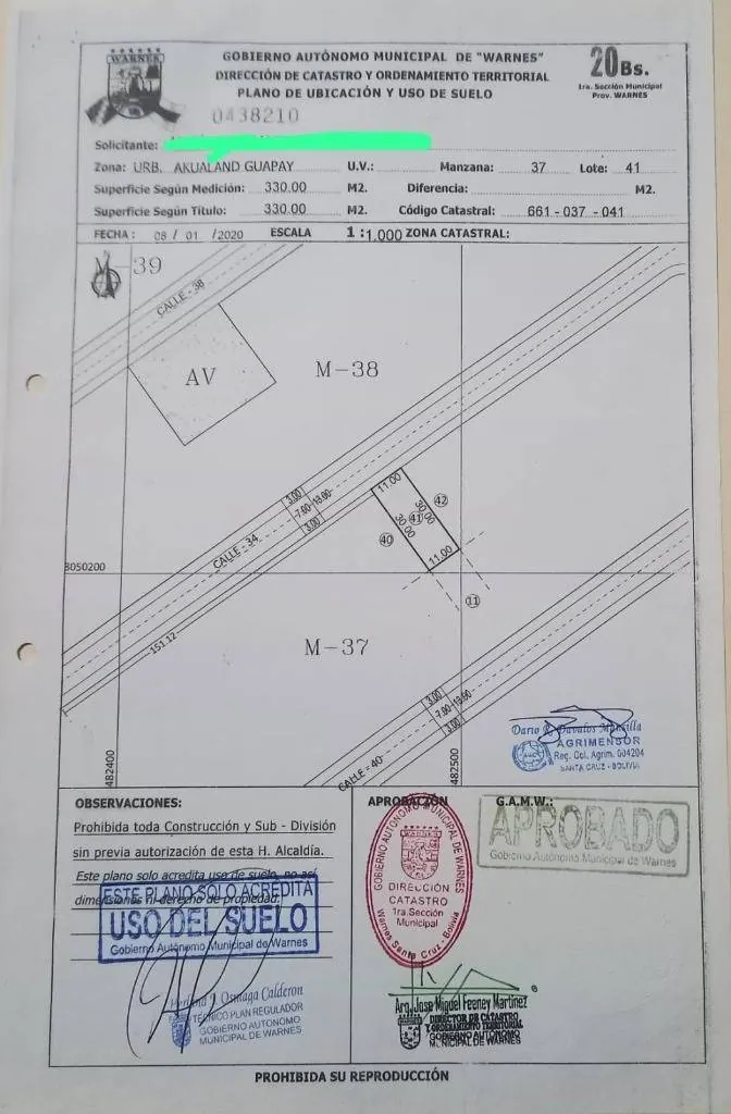 Terreno de 330 m² en venta en la urbanización Akualand Guapay: foto 3 de 3