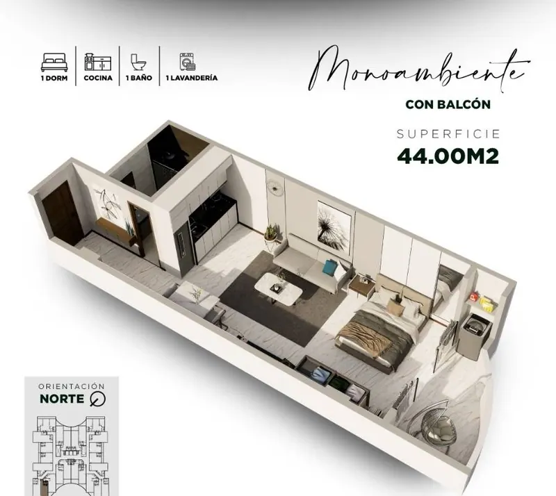 Brand-new studio for sale in NATURE Residences, Av. Banzer: foto 3 de 8
