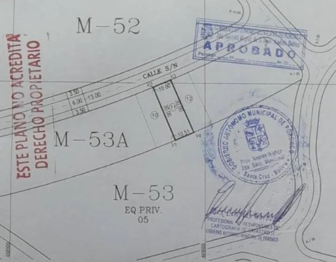 Terreno de 307,65 m² en venta en Los Portones del Urubó: foto 2 de 2