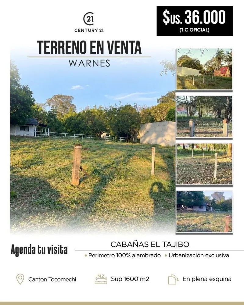Terreno de 1.601,56 m² en venta en la urbanización El Tajibo, Warnes: foto 2 de 6