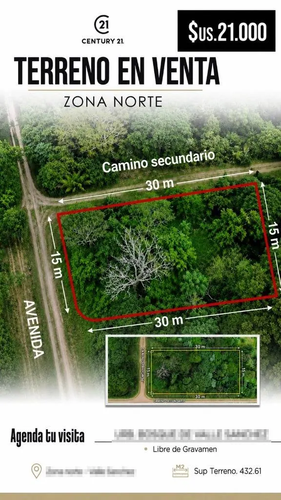 Terreno en esquina de 432,61 m² en venta en Valle Sánchez, Warnes: foto 3 de 10