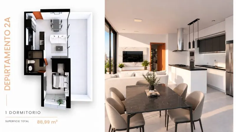 Departamento de 1 dormitorio en preventa en la Zona Norte, 55 m²: foto 2 de 3