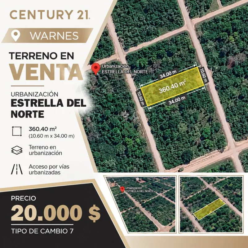 Terreno de 360,4 m² en venta en Warnes: foto 1 de 1