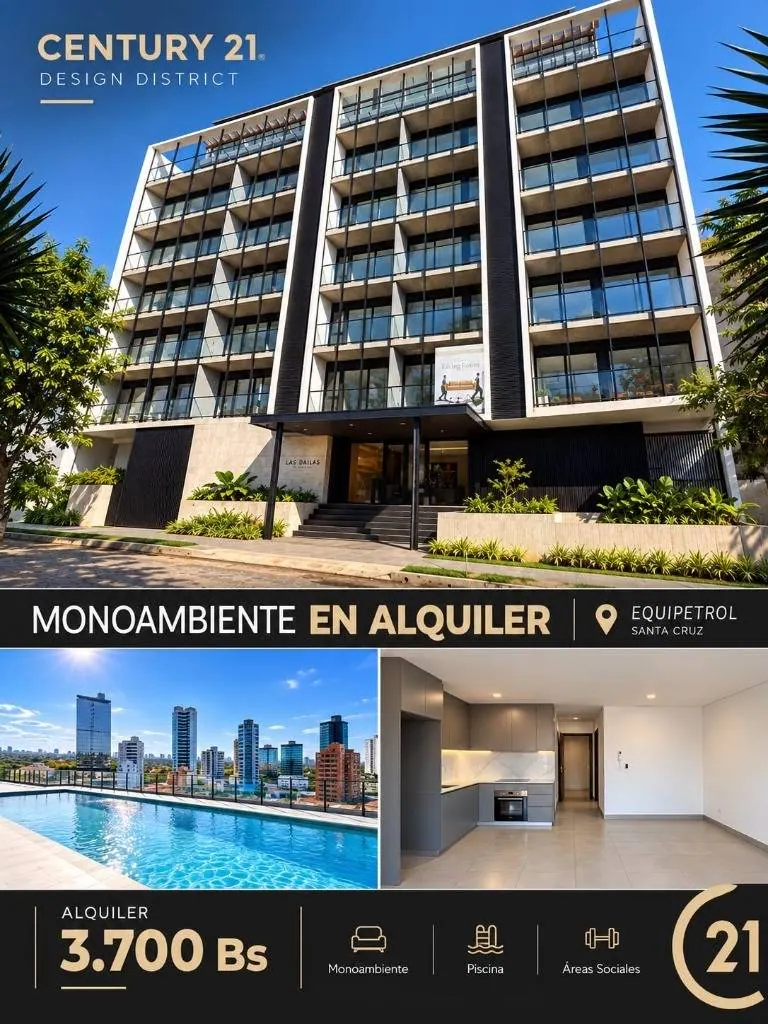 Brand-new studio for rent in Las Dalias building, Equipetrol: foto 2 de 15