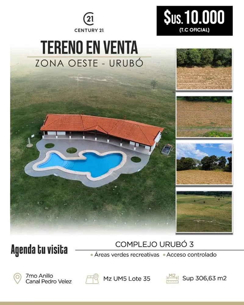 Terreno de 306,63 m² en venta en el complejo Urubó 3, Urubó: foto 2 de 8