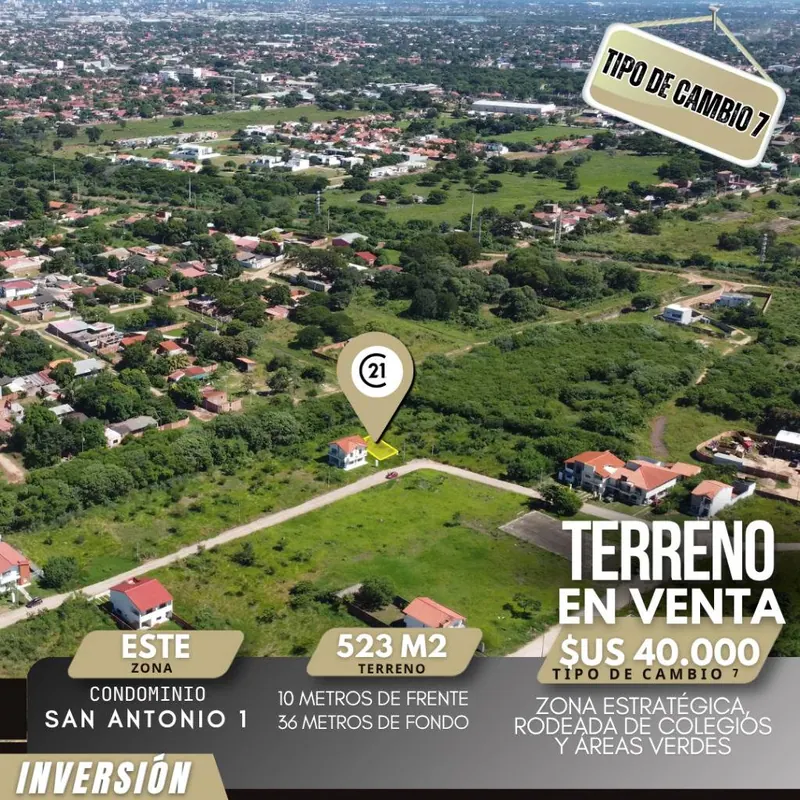 Terreno de 523,49 m² en venta en el condominio San Antonio I: foto 1 de 3