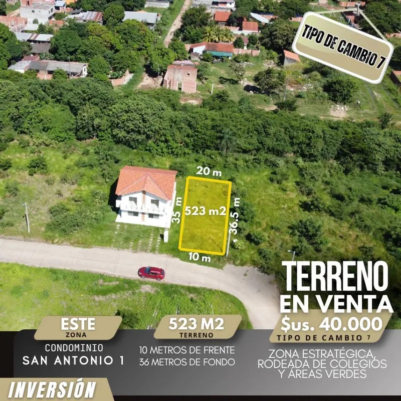 Terreno de 523,49 m² en venta en el condominio San Antonio I: foto 2 de 3