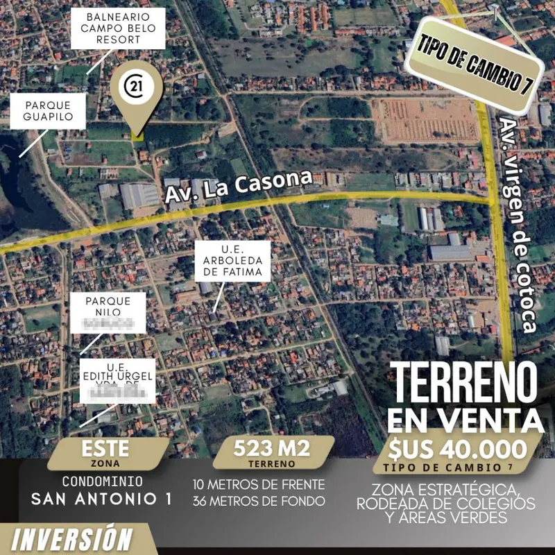 Terreno de 523,49 m² en venta en el condominio San Antonio I: foto 3 de 3