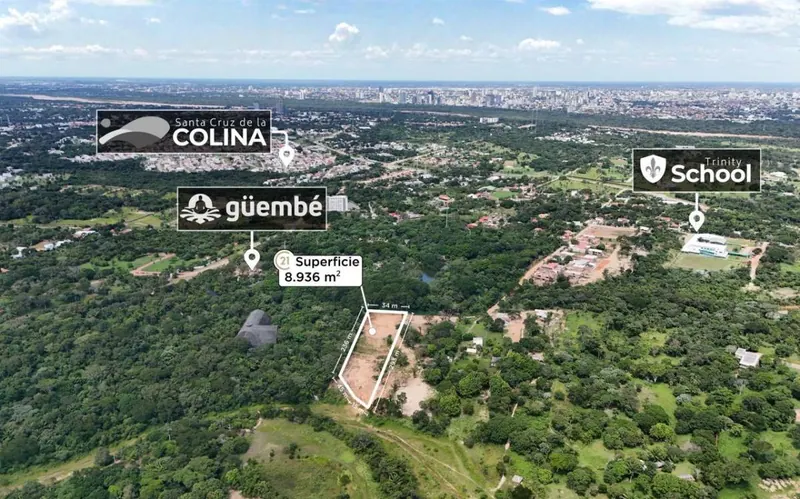 Terreno de 8.936 m² en venta en el Urubó, Los Batos: foto 2 de 3
