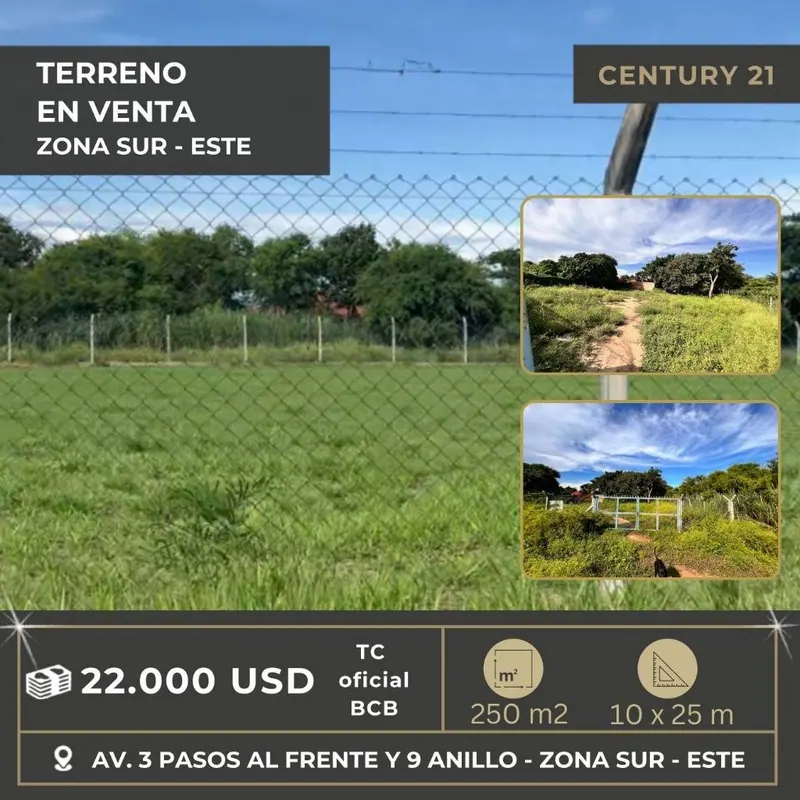 Terreno de 250 m² en venta en la Zona Este, zona del 9no anillo: foto 3 de 4