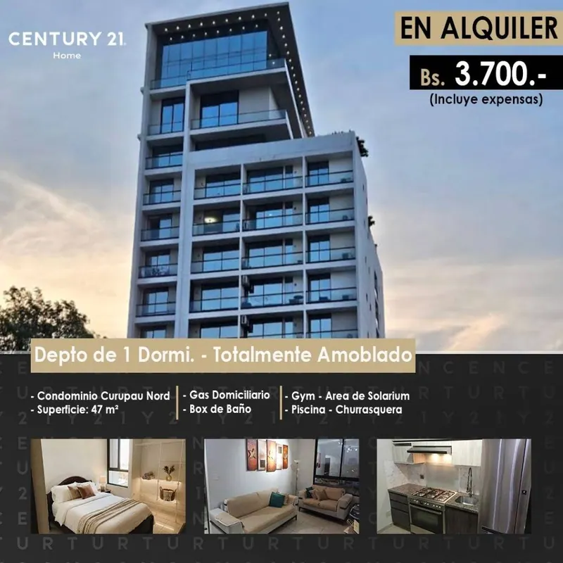 Furnished 1-bedroom apartment for rent in Curupau Nord: foto 2 de 13
