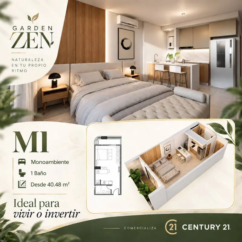 40 m² studio for sale in Garden Zen, Equipetrol: foto 1 de 7