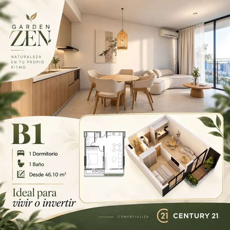 1-bedroom apartment for sale in Garden Zen, Equipetrol: foto 1 de 7