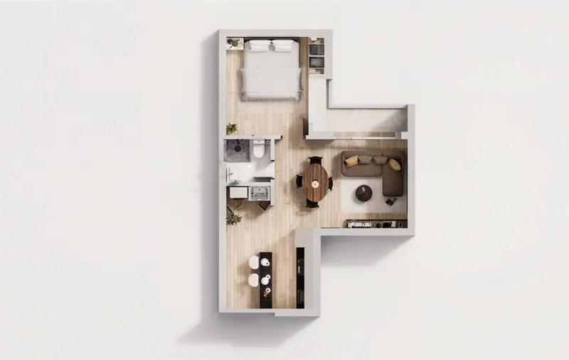 Departamento de 1 dormitorio en preventa en el condominio Tribu Urbana: foto 10 de 17
