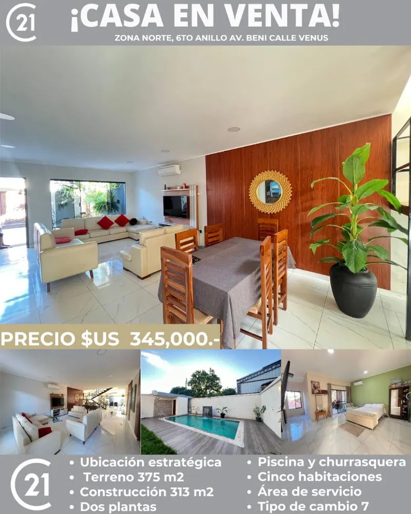 5-bedroom house with pool for sale on Av. Beni, North Zone: foto 21 de 21