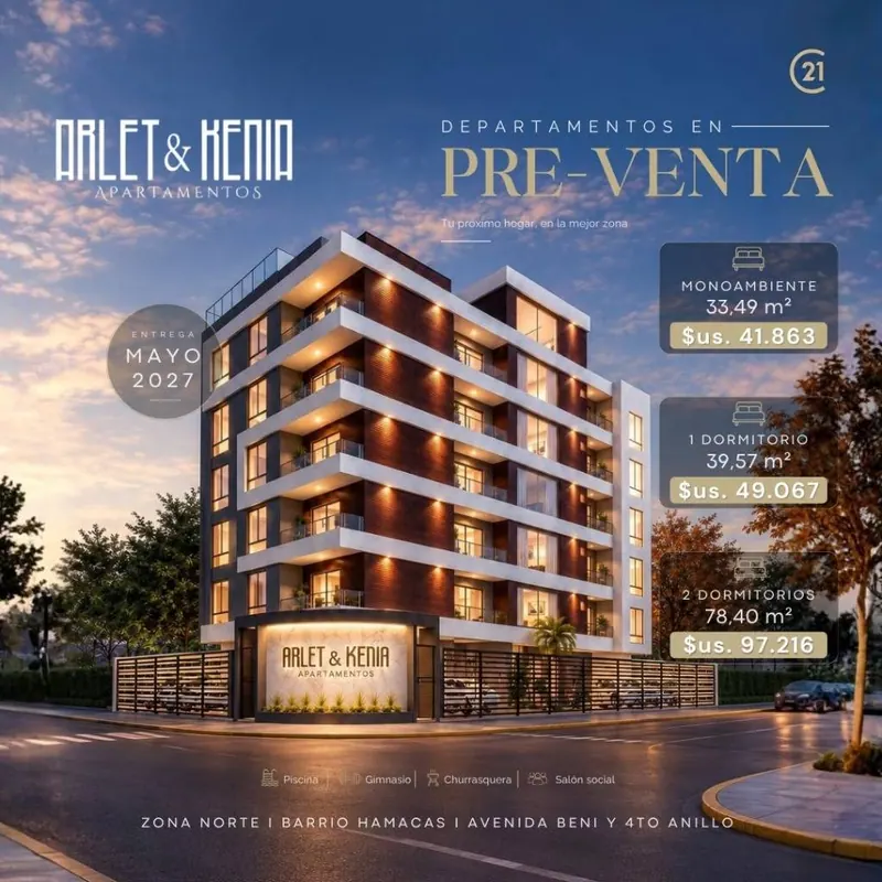Monoambiente en preventa en el condominio Arlet y Kenia, Hamacas: foto 2 de 2
