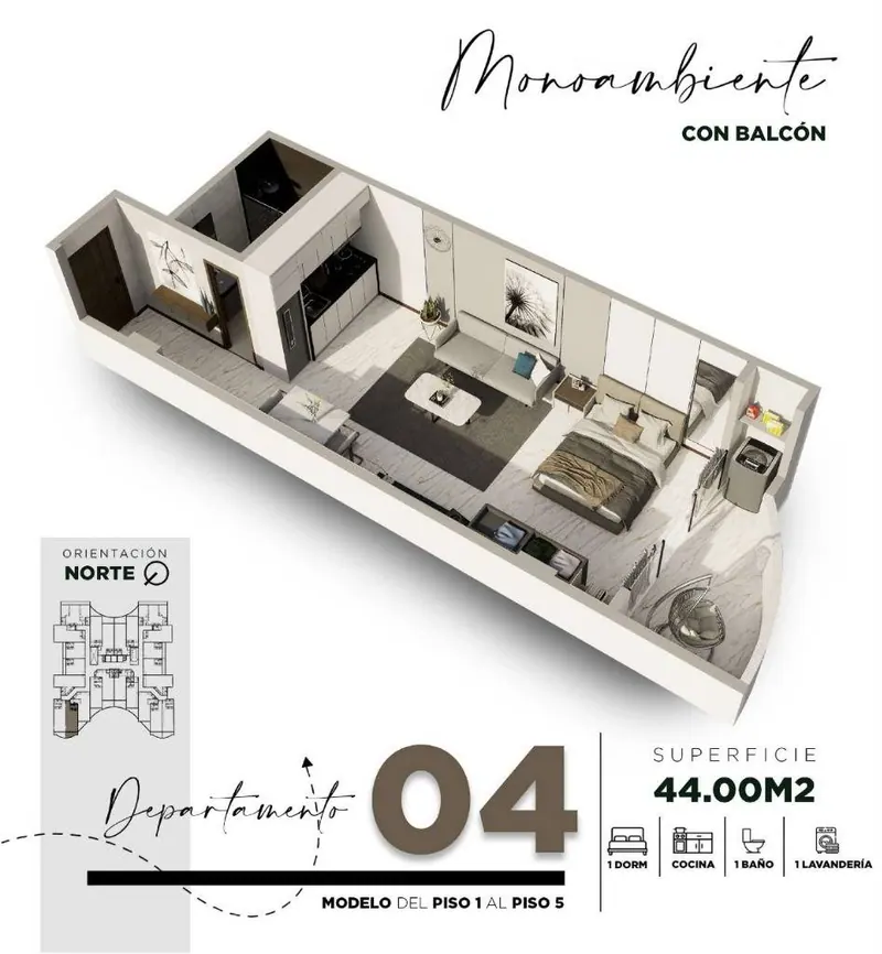 Monoambiente a estrenar en venta en la Zona Norte, Av. Banzer: foto 8 de 10
