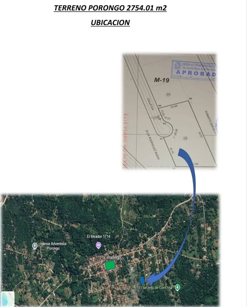 Terreno de 2.754 m² en venta en Porongo, frente al hospital: foto 1 de 2
