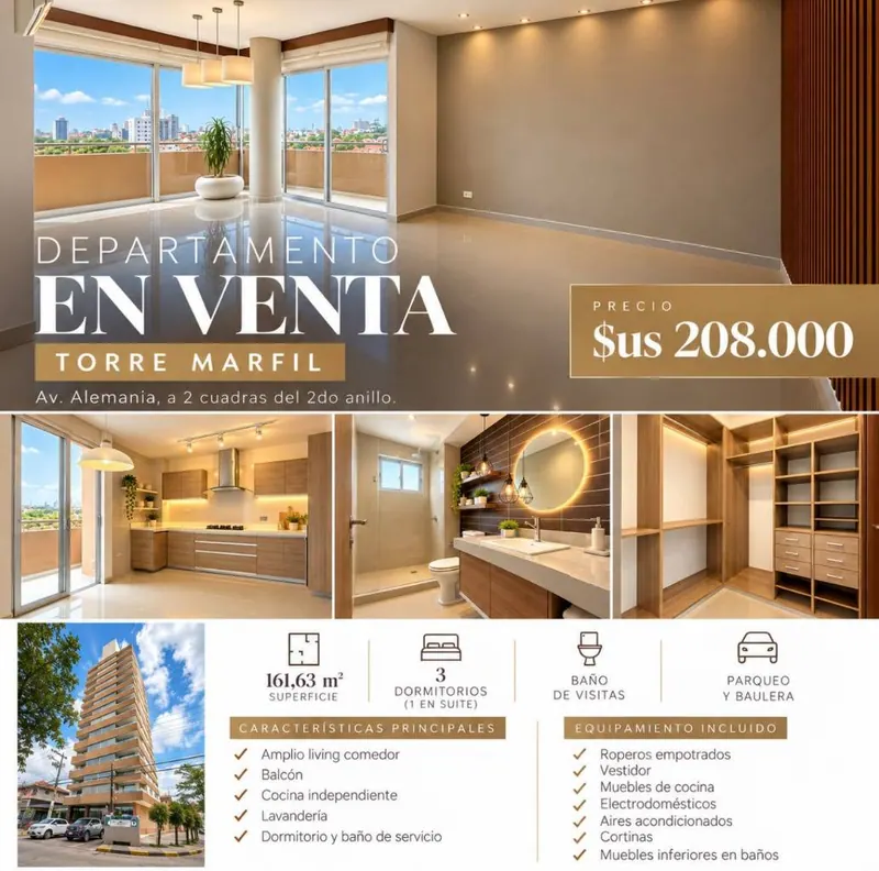 Departamento de 3 dormitorios en venta en Torre Marfil, Av. Alemania: foto 2 de 14