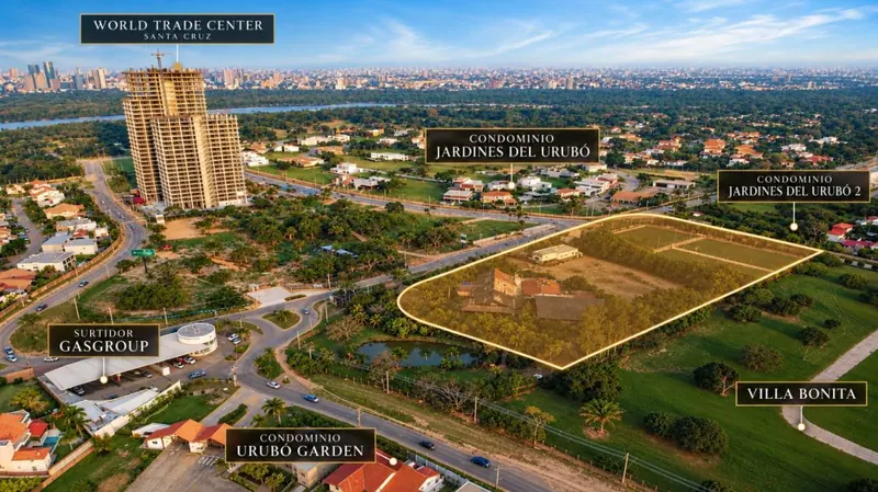 Terreno en esquina de 15.398,22 m² en venta en el Urubó: foto 4 de 5