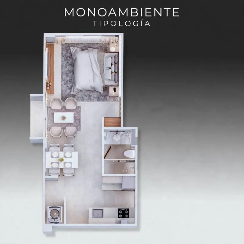 Monoambiente amoblado en venta en el condominio Festina Lente, Centro: foto 9 de 12