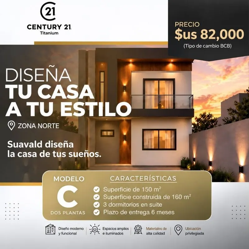 Casa de 3 dormitorios en suite en venta en la Zona Norte, 160 m²: foto 2 de 3