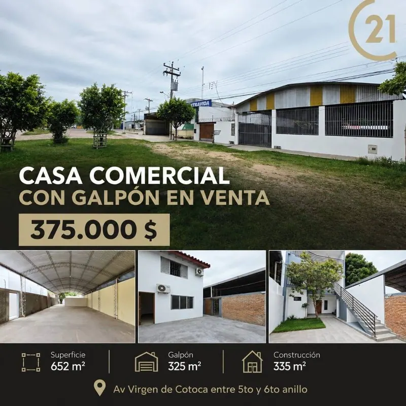 Commercial house with warehouse for sale on Av. Virgen de Cotoca: foto 2 de 16
