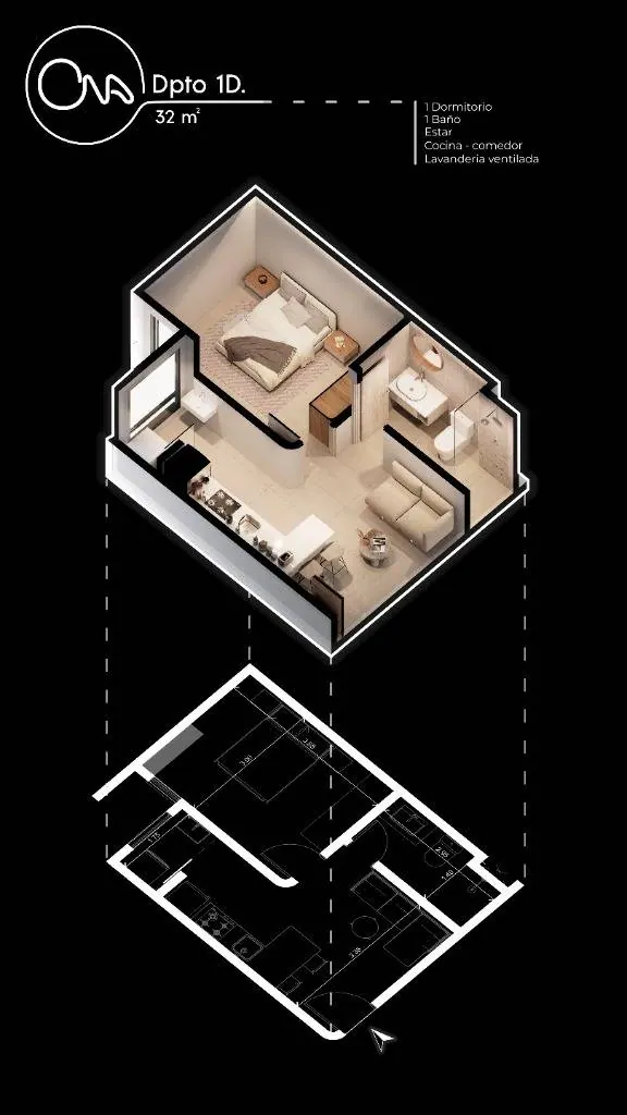 Departamento de 1 dormitorio en preventa en ONA Residence, Zona Norte: foto 3 de 20