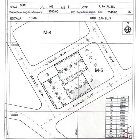 240 m² lot for sale in the San Luis development, Cotoca: foto 7 de 7