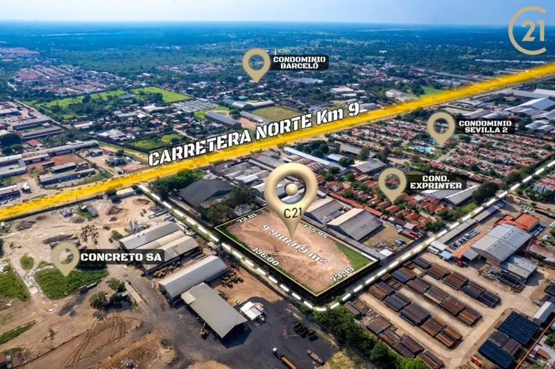 9,988.89 m² corner lot for sale at km 8 North: foto 3 de 6