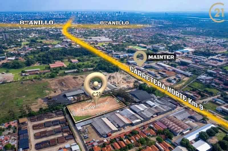 9,988.89 m² corner lot for sale at km 8 North: foto 1 de 6