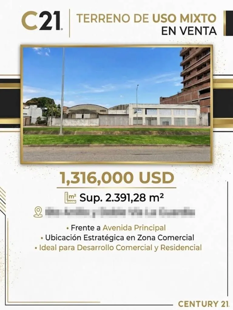 Terreno de uso mixto de 2.391,28 m² en venta sobre el 6to anillo: foto 2 de 9