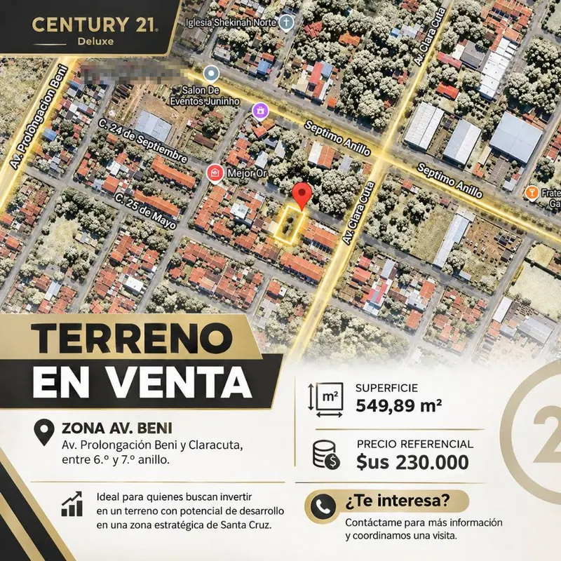 549.89 m² lot for sale on Av. Prolongación Beni: foto 1 de 1