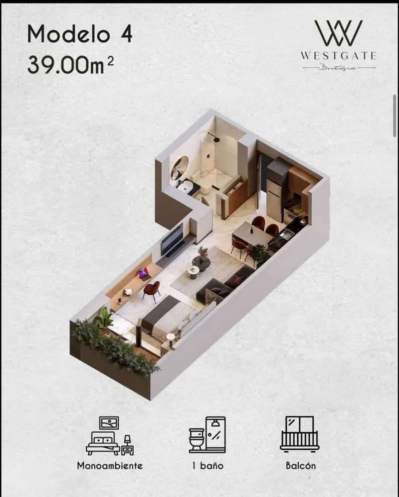 Monoambiente a estrenar en venta en Westgate Boutique, Zona Oeste: foto 3 de 7