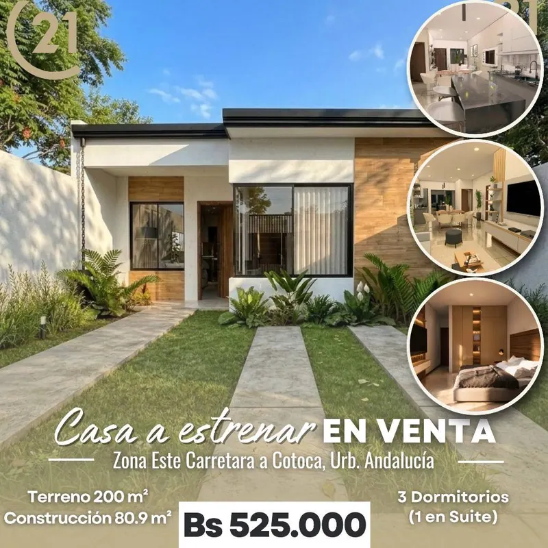 Casa de 3 dormitorios a estrenar en venta en la Urb. Andalucía: foto 2 de 14