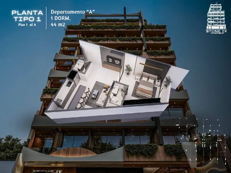 44 m² studio pre-construction apartment in Stone IX, North Zone: foto 9 de 9