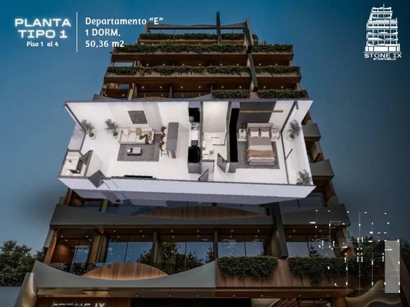 Monoambiente de 50,36 m² en preventa en Stone IX, Zona Norte: foto 9 de 9