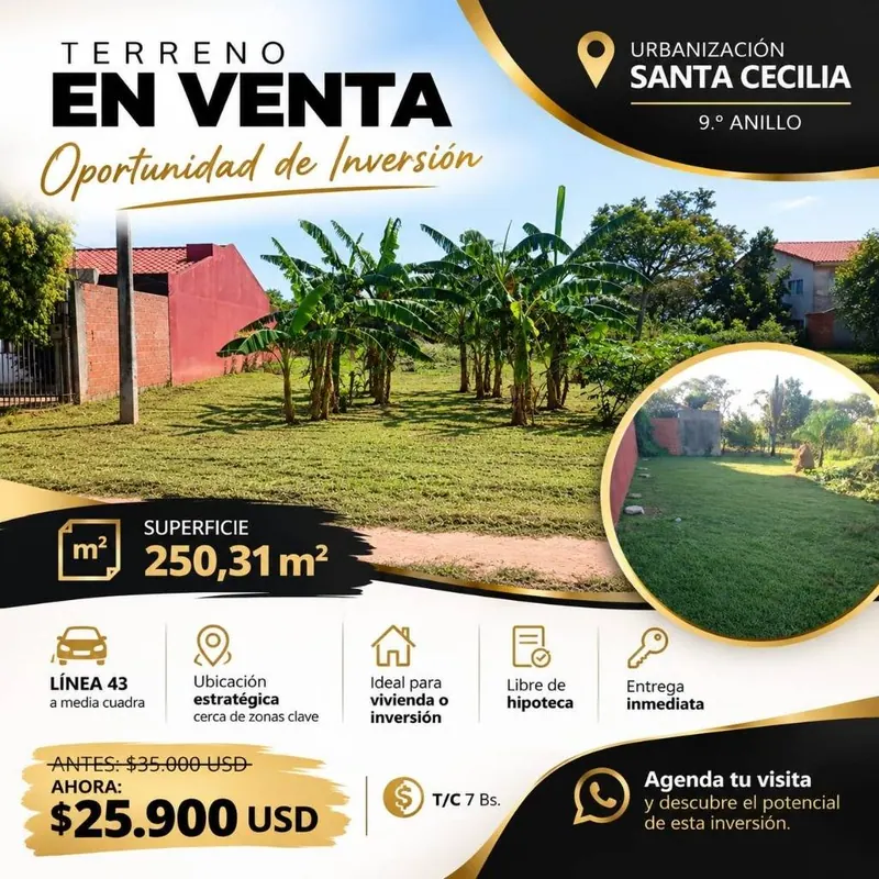 Terreno de 250,31 m² en venta en la urbanización Santa Cecilia: foto 6 de 6