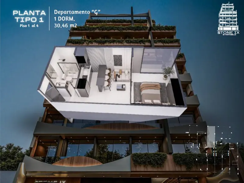 Monoambiente de 30,46 m² en preventa en Stone IX, Zona Norte: foto 9 de 9