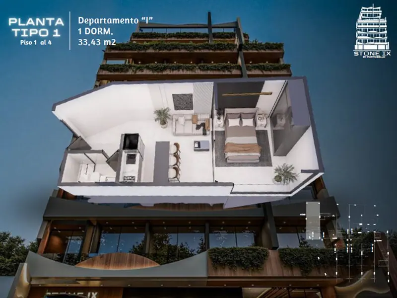 Monoambiente de 33,46 m² en preventa en Stone IX, Zona Norte: foto 9 de 9