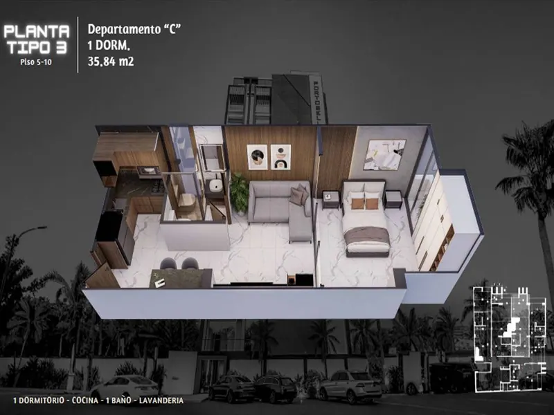 Departamento de 1 dormitorio en venta en Portobello 6, Zona Norte: foto 6 de 6