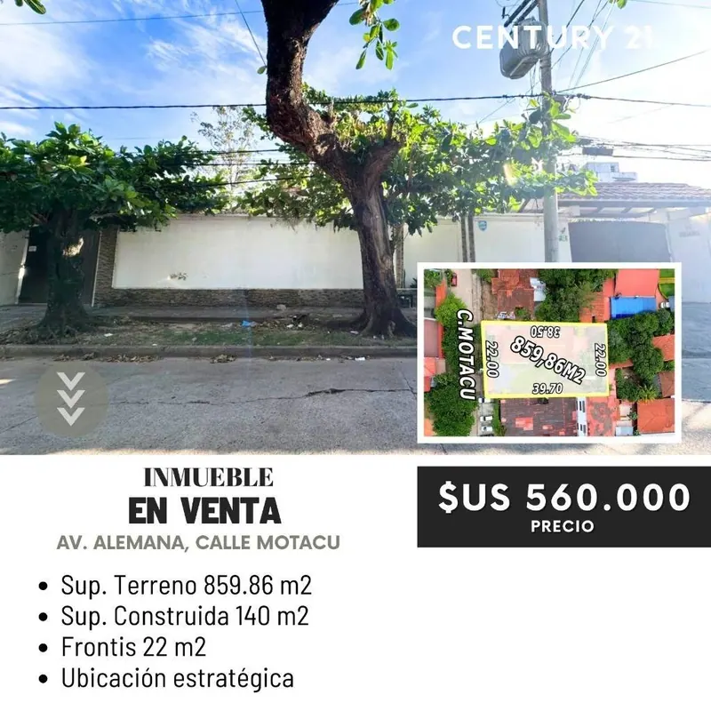859.86 m² lot for sale in the North Zone, Av. Alemana: foto 2 de 8