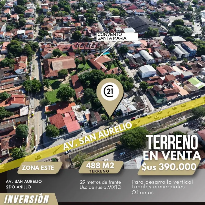 Terreno comercial de 488 m² en venta sobre la Av. San Aurelio: foto 3 de 6
