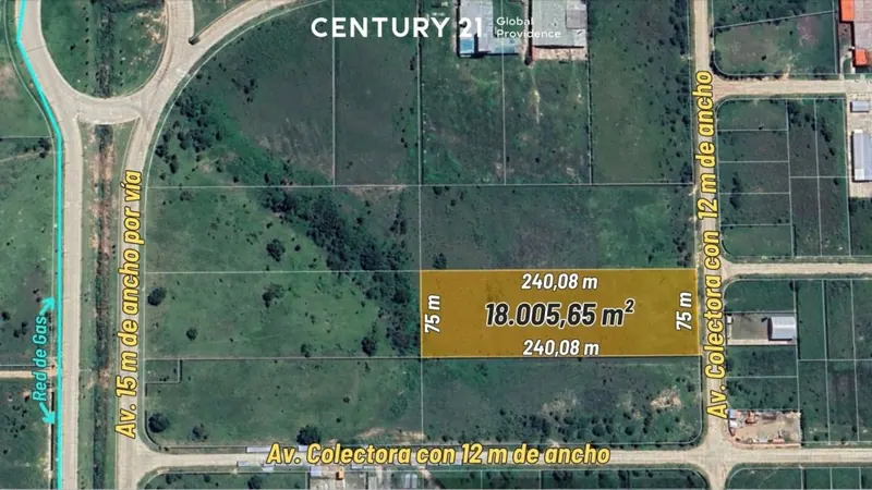 18,005.65 m² industrial lot for sale in PILAT, Warnes: foto 3 de 4