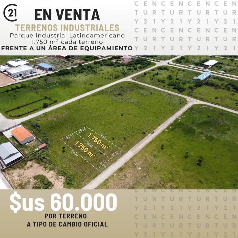 Terreno industrial de 1.750 m² en venta en el PILAT, Warnes: foto 1 de 4