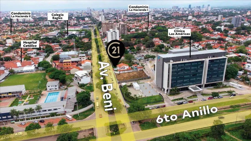 720 m² lot for sale on Av. Beni and the 6th ring: foto 1 de 3