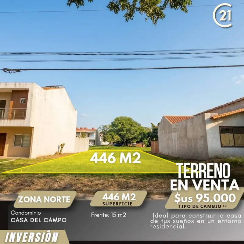 Terreno de 462,75 m² en venta en el condominio Casa de Campo
